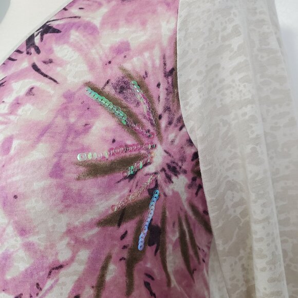 INC International Concepts Pullover Burnout Long Sleeve Top With Sequins NEW XL - Picture 5 of 15